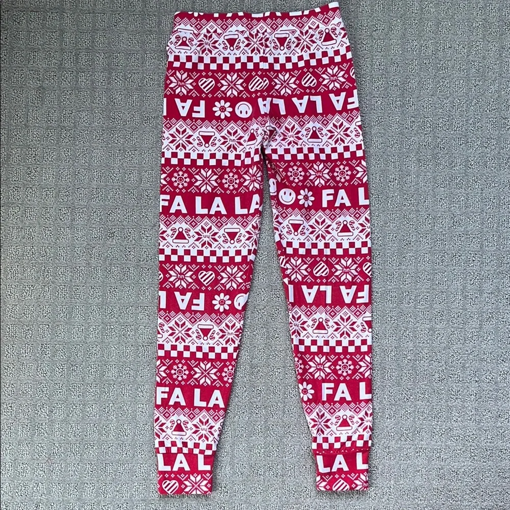 Happy Nation Festive Pajama Set Red and White Print Kids Size 8